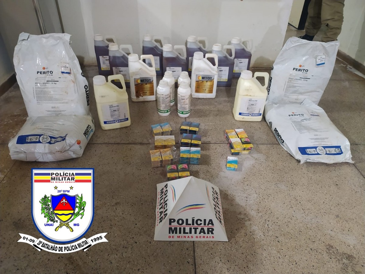 Três pessoas são presas em Bonfinópolis de Minas suspeitas de roubo de defensivos agrícolas avaliados em R$ 16 mil