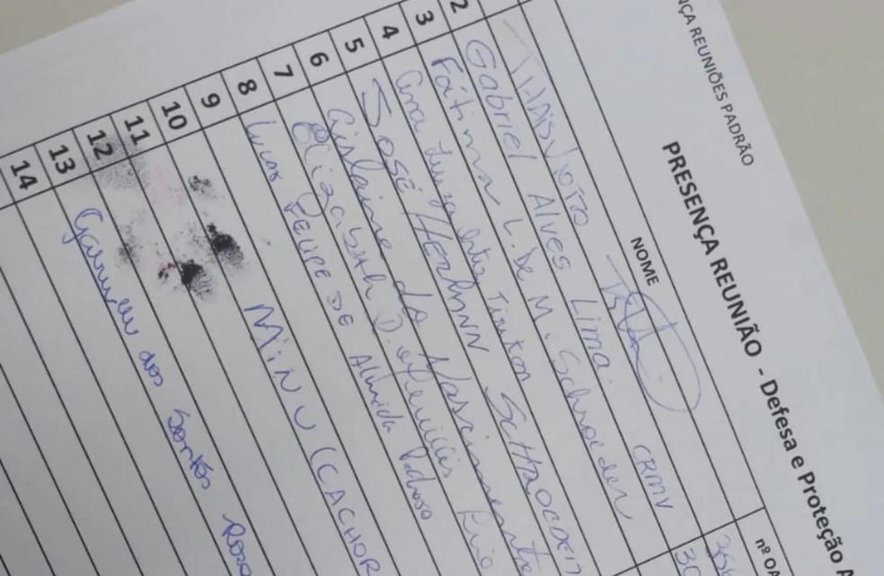 Cachorrinha também assinou a lista de presença como membro da comissão em Bauru — Foto: Thais Viotto / Arquivo pessoal 