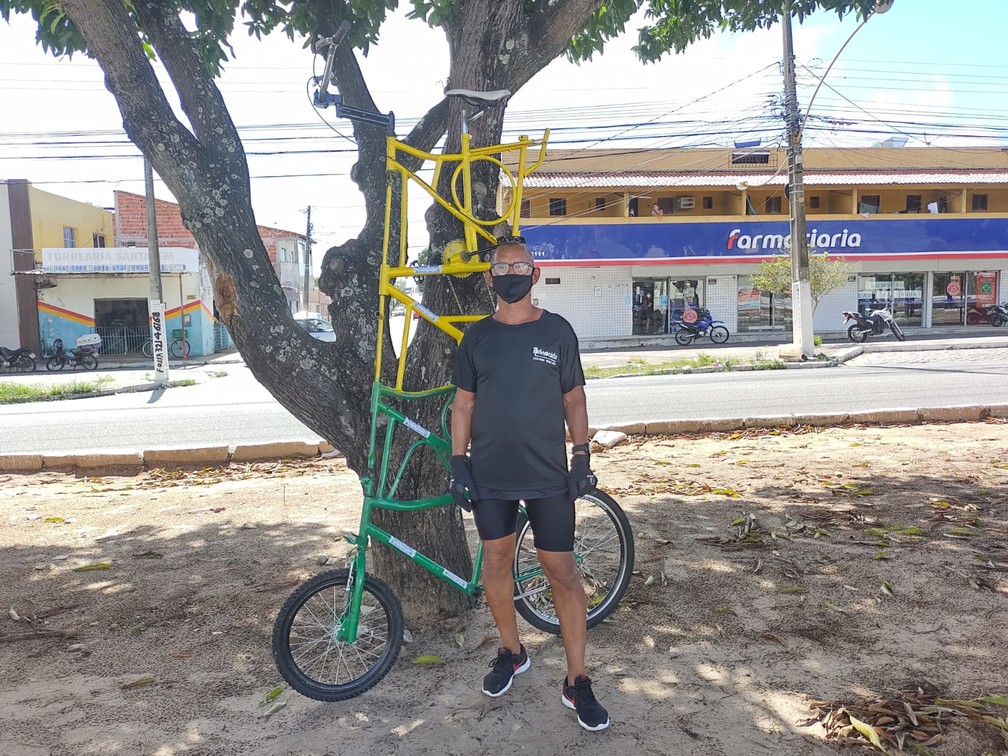 Potiguar cria 'bicicleta girafa' com mais de 2 metros de altura | Rio  Grande do Norte | G1