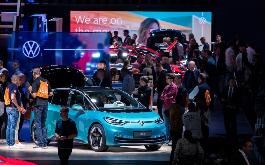 ID.3, novo carro elétrico da Volkswagen, no Salão de Frankfurt 2019 (Foto: Getty Images)