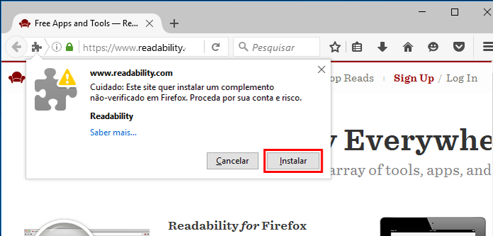 Instalando um plugin não verificado no Firefox (Foto: Reprodução/Edivaldo Brito)