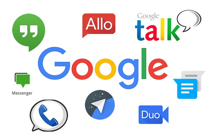 Google já lançou diversos aplicativos de mensagens para PC, Web, Android e iOS (Foto: Arte/Elson de Souza)