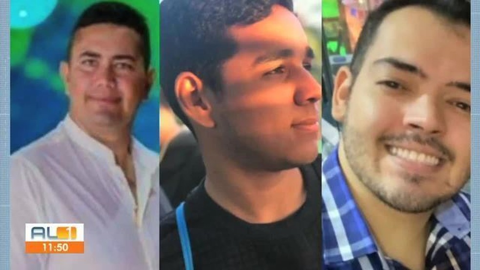 José Jairo Neves Barbosa, Carlos Vitor Cordeiro Torres Santos e Gustavo Alves de Macedo morrem em acidente grave na AL-115, em Igaci — Foto: Reprodução/TV Gazeta