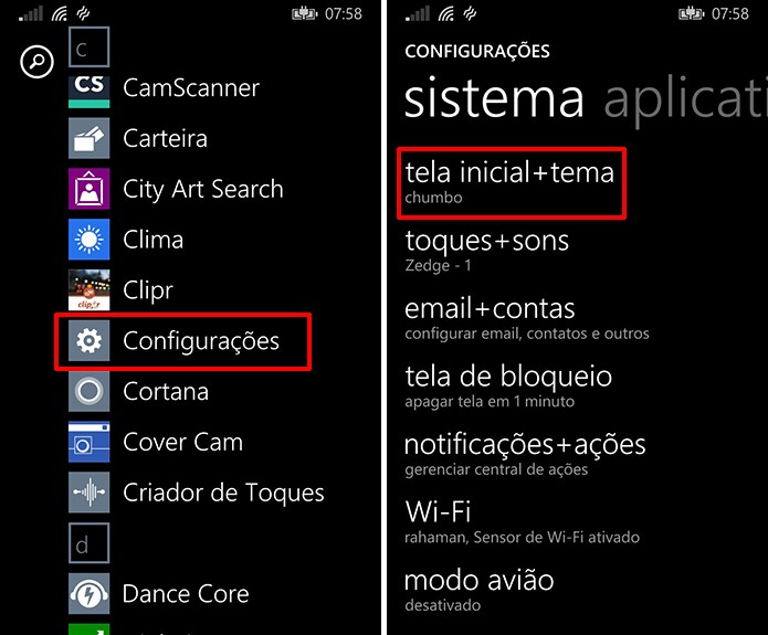 Windows Phone oferece opção de adicionar fotos em live tiles a partir das configurações (Foto: Reprodução/Elson de Souza)
