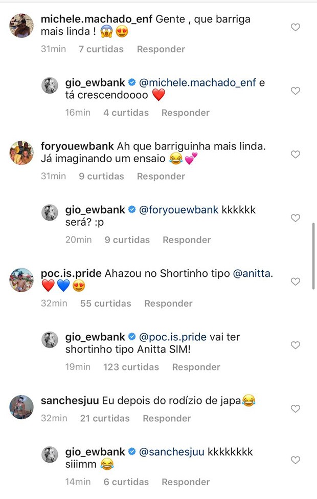 Giovanna Ewbank recebe elogios em foto com baby bump de fora (Foto: Reprodução/ Instagram)