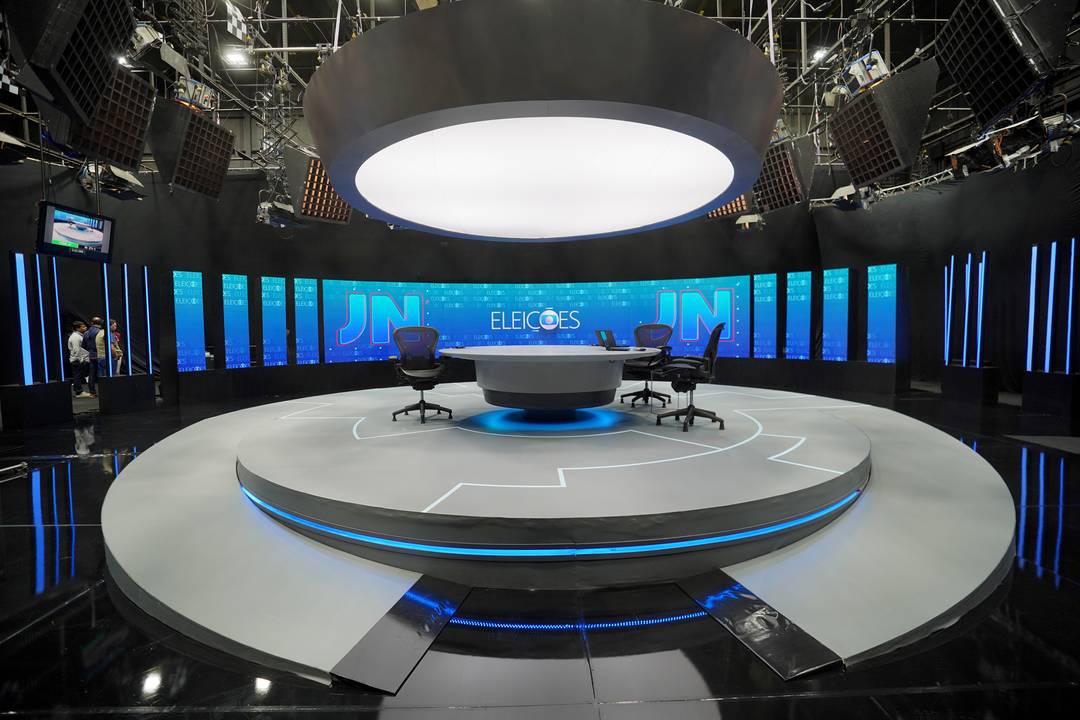 Estúdio do JN antes da entrevista com Lula, nesta quinta-feira (25)