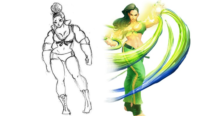 Miss Babo era uma versão inicial de Laura de Street Fighter 5, mais musculosa e com cabelo diferente (Foto: Divulgação/Capcom)