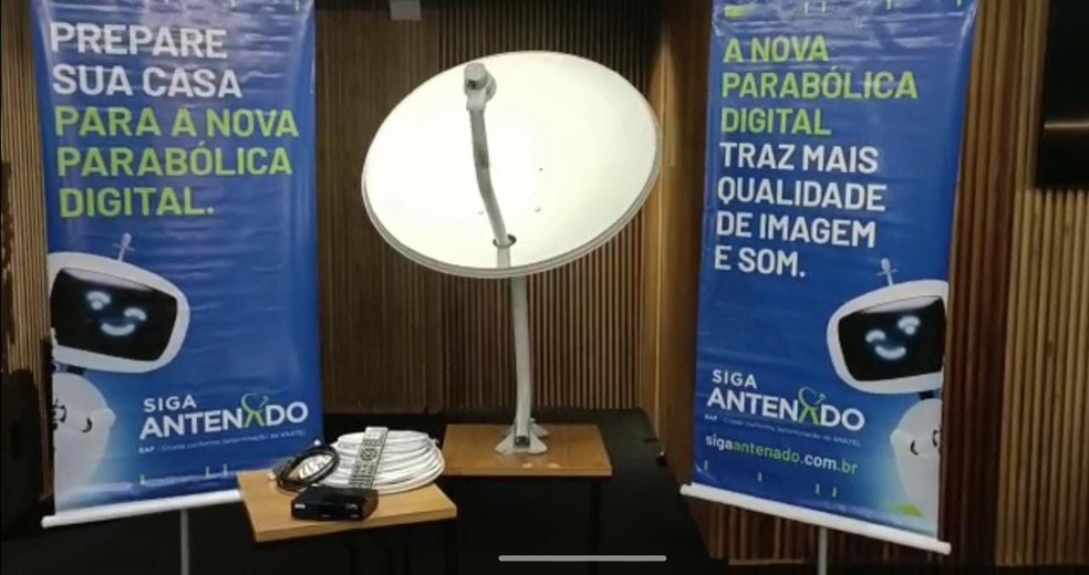 Famílias de baixa renda do Ceará podem fazer a troca gratuita da antena parabólica convencional pela antena digital. — Foto: Divulgação
