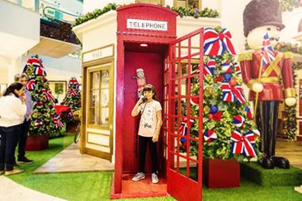 Decoração Natalina inspirada em Londres, no RioMar Fortaleza. (Foto: Divulgação)