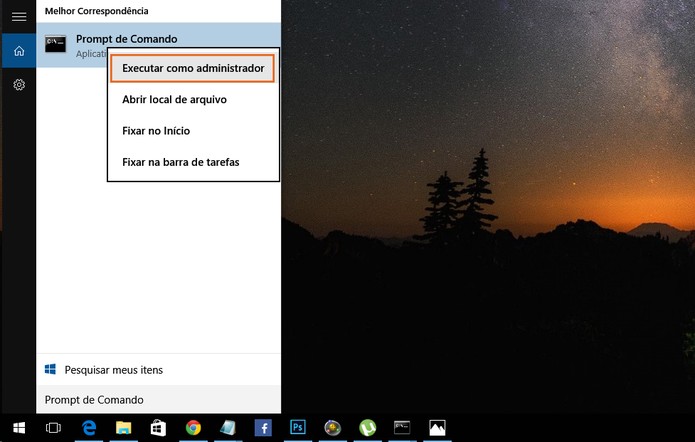 Abra o Prompt de comando como administrador (Foto: Reprodução/Barbara Mannara)