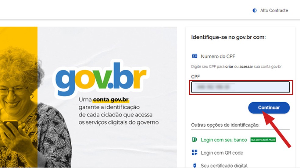 Digite seu CPF para continuar o procedimento de negociações de dívidas no site Consumidor.gov.br — Foto: Reprodução/Marcela Franco