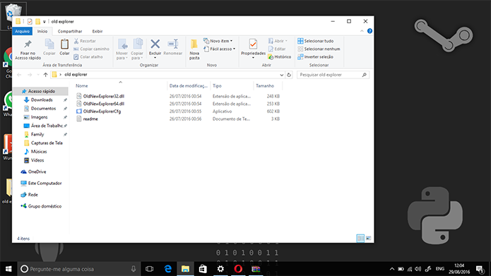 Extraia arquivos do OldNewExplorer em pastas antes de modificar o Windows Explorer (Foto: Reprodução/Elson de Souza)