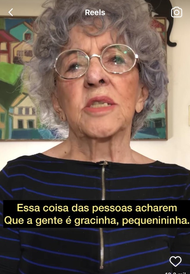 Avós da Razão: aos 92 anos, Helena Wiechmann pede pra que parem de chamar idosos no diminutivo (Foto: Reprodução/Instagram)