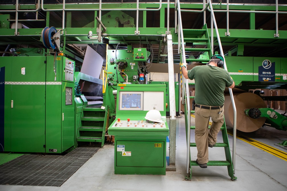 Indústria - Fábrica de papelão ondulado para embalagens no interior de São Paulo — Foto: Fabio Tito/G1
