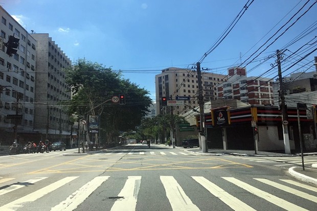 Ruas de São Paulo vazias por conta da Covid-19 (Foto: André Schaun/Autoesporte)