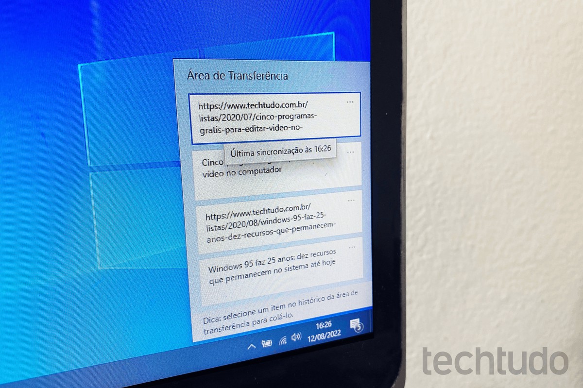 Como ver a área de transferência do PC