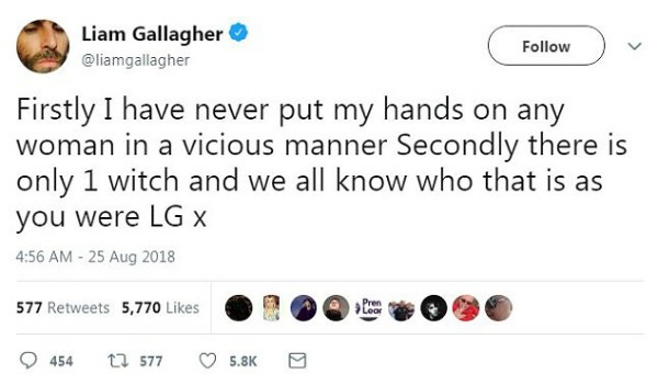  Liam Gallagher (Foto: Reprodução Twitter)