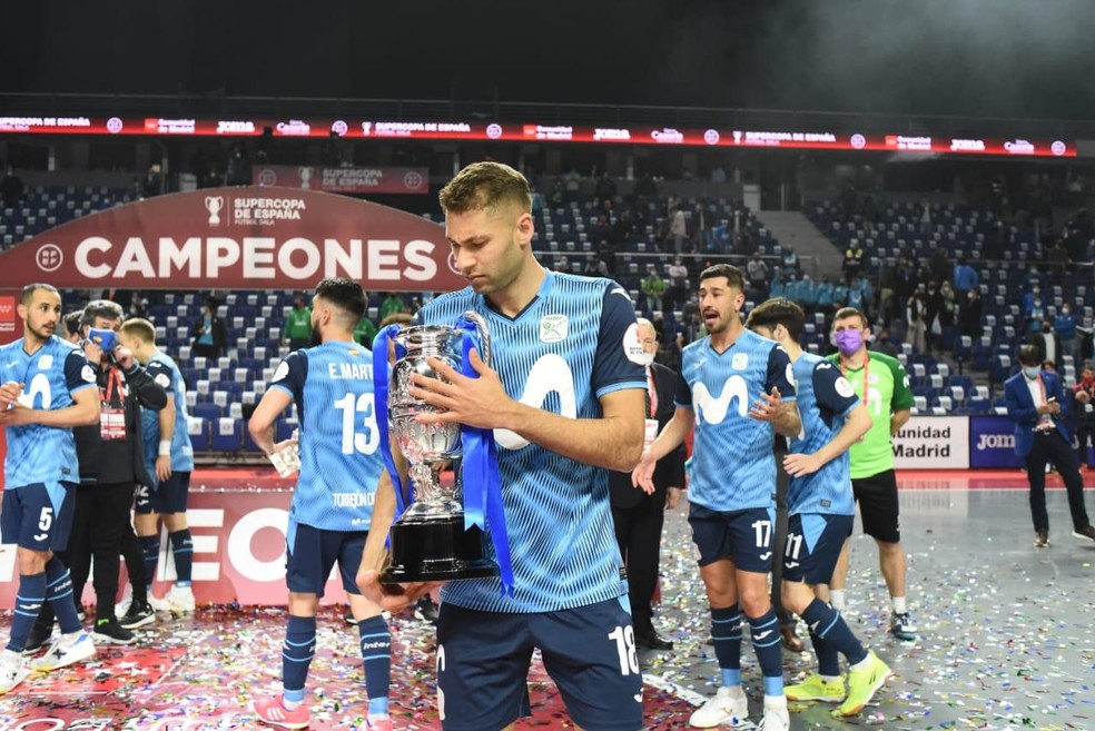 Pito conquistou a Copa da Espanha e a Supercopa pelo Movistar Inter — Foto: Arquivo Pessoal