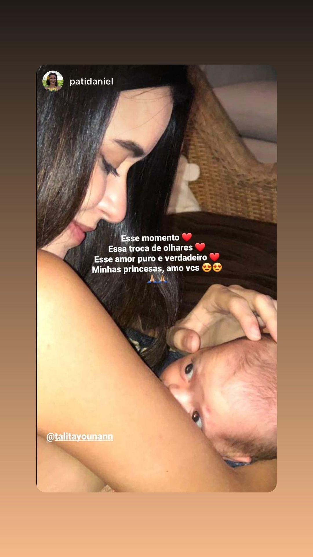 Talita Younan amamentando Izabel, sua primeira filha com João Ribeiro (Foto: Reprodução/Instagram)