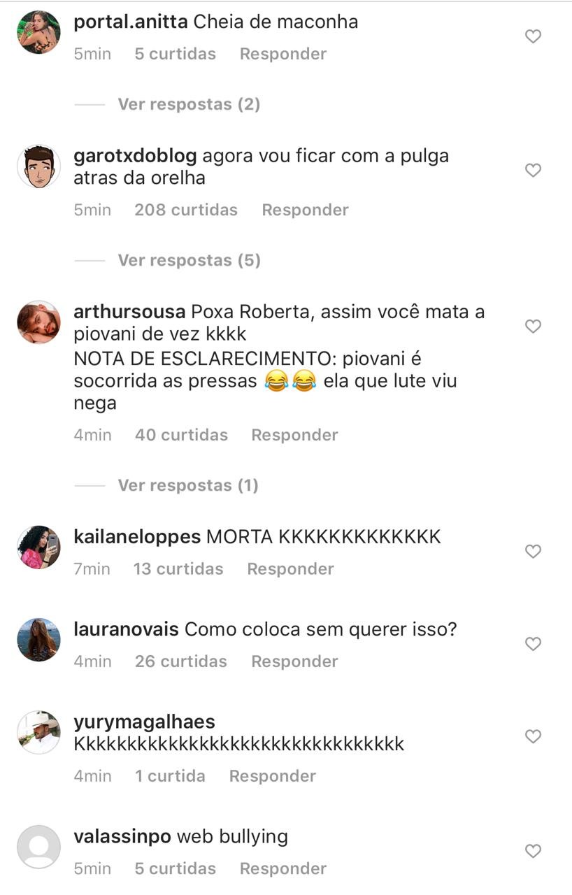 Comentários do post de Roberta Miranda (Foto: Reprodução Instagram)