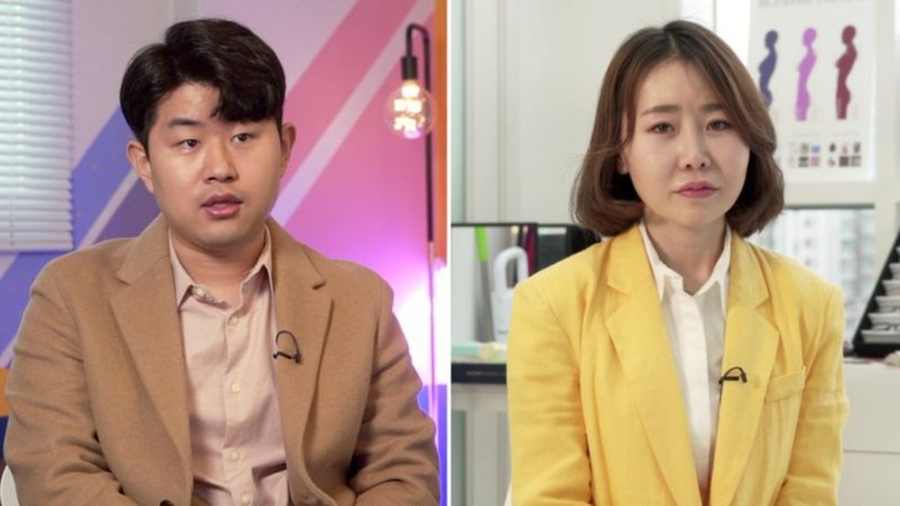Kim Geum-hyok (esq.) e Yoon Mi-so (dir.) fugiram da Coreia do Norte — Foto: BBC