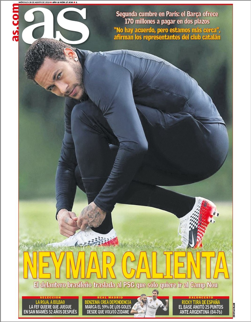 Capa do As sobre Neymar, Barcelona e Paris Saint-Germain — Foto: Divulgação