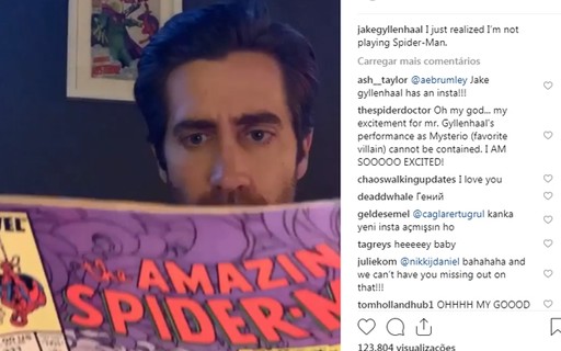 Jake Gyllenhaal confirma na web que será vilão em 'Homem-Aranha: Longe de Casa'