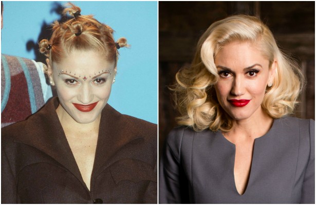 Acredite se quiser: é assim, como mostra a foto à direita, que Gwen Stefani chegou aos 45 anos de idade. Na foto da esquerda, feita em dezembro de 1997, a vocalista do No Doubt estava com 28 anos. (Foto: Getty Images)