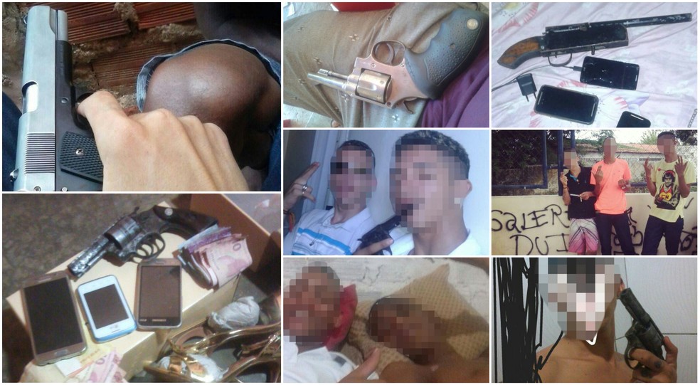 Jovens compravam armas com celulares roubados e ostentavam na web (Foto: Divulgação/Polícia Civil)