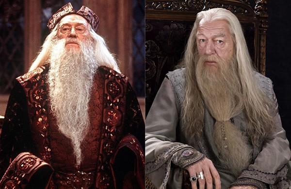 Richard Harris e Michael Gambon como Alvo Dumbledore na franquia 'Harry Potter' (Foto: Divulgação)