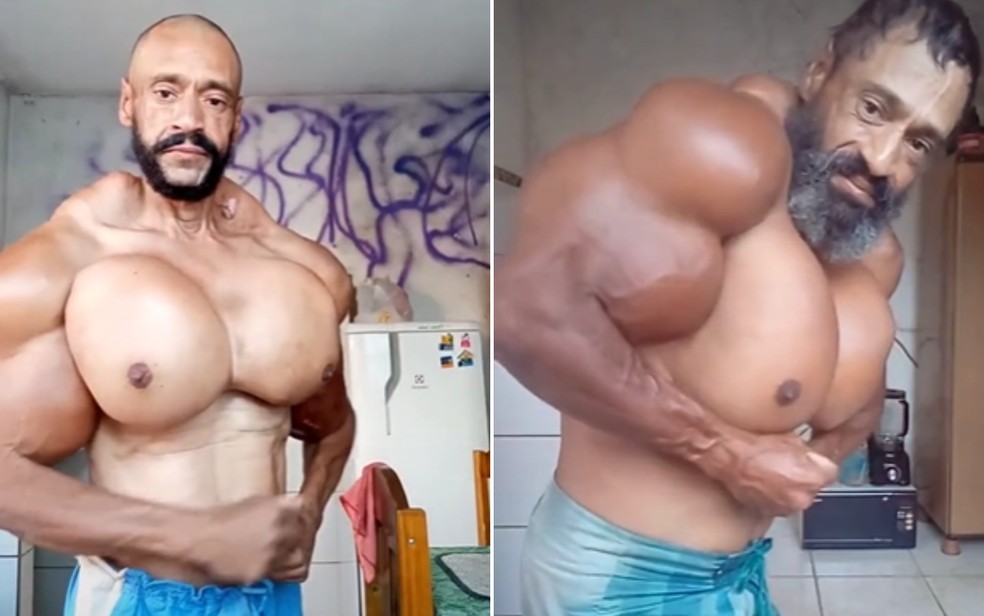 Valdir Segato ficou conhecido como o Hulk brasileiro por causa dos músculos — Foto: Reprodução/Redes sociais