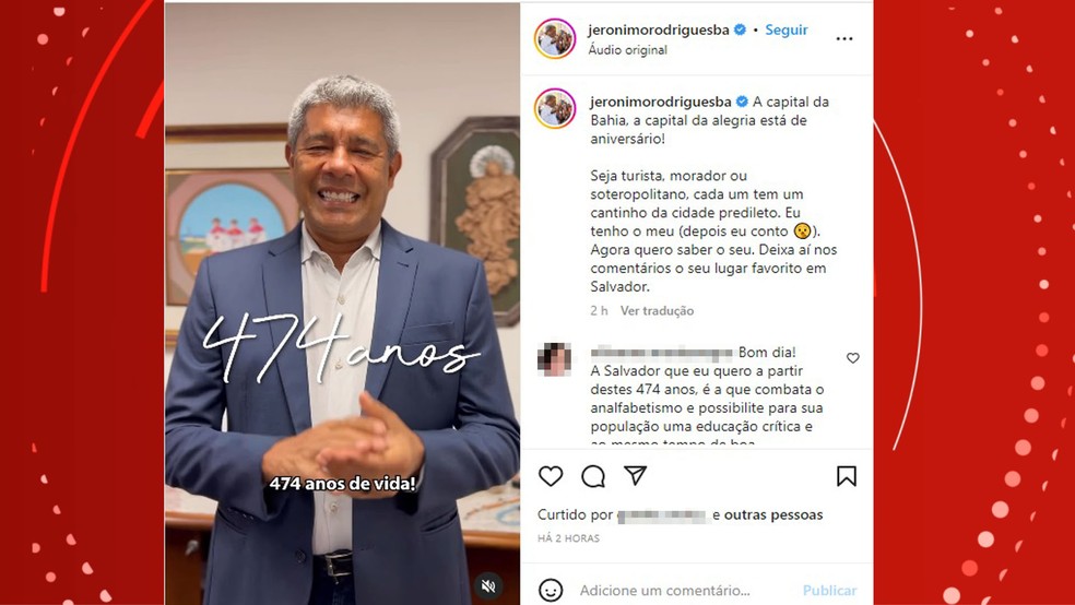 Jerônimo Rodrigues — Foto: Reprodução/Redes Sociais