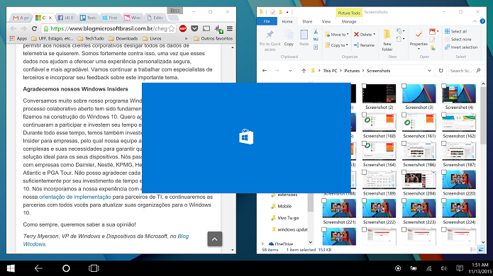 Windows 10 Update 1 teve multitarefas melhorados tanto no desktop como no modo tablet (Foto: Reprodução/Elson de Souza)