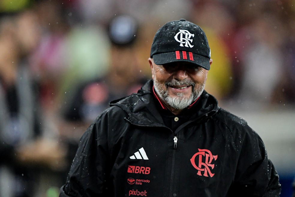 Sampaoli em Flamengo x Maring&aacute; &mdash; Foto: Thiago Ribeiro/AGIF