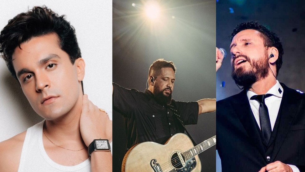 Luan Santana, Fernandinho e Leonardo Gon&ccedil;alves. &mdash; Foto: Reprodu&ccedil;&atilde;o/Redes sociais 