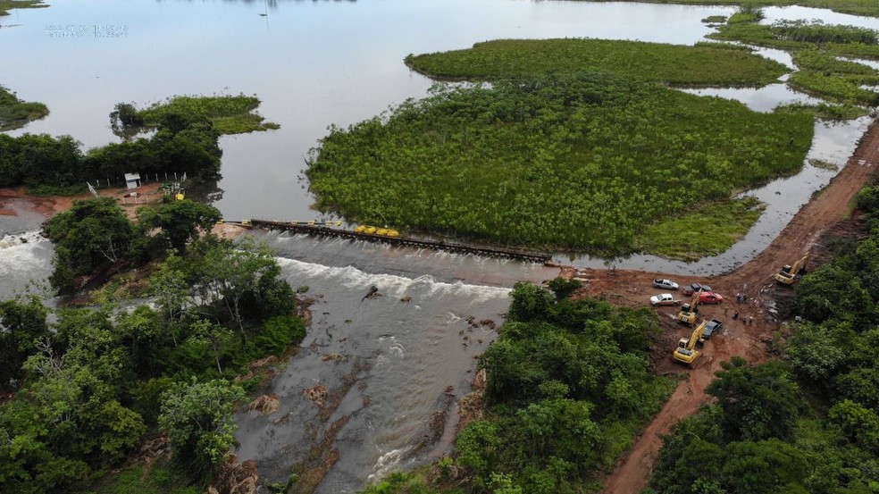 Barragem de Confresa estava com nível alto — Foto: Divulgação