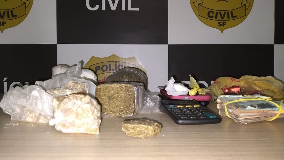 Polícia Civil de Piraju (SP) prende quatro homens por tráfico de drogas. — Foto: Polícia Civil/Divulgação