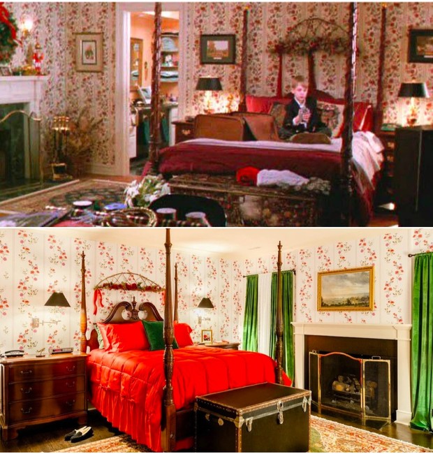 A recriação do quarto ficou extremamente similar (Foto: Divulgação / AIRBNB e IMDB)