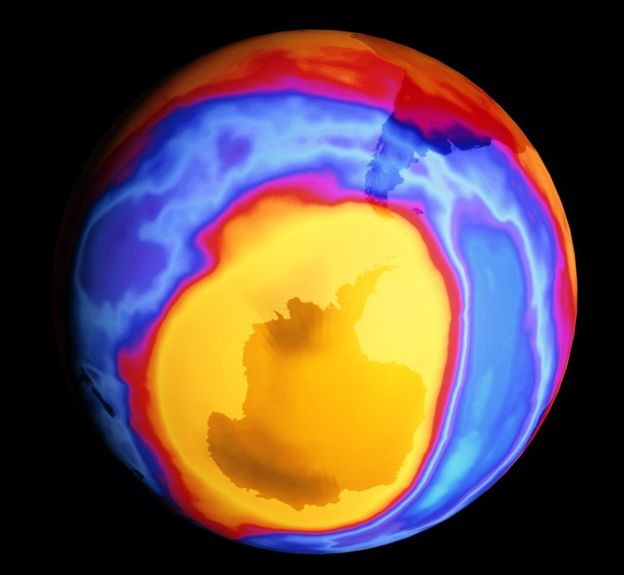 O buraco na camada de ozônio na Antártica no ano 2000 (Foto: NASA/SCIENCE PHOTO LIBRARY)