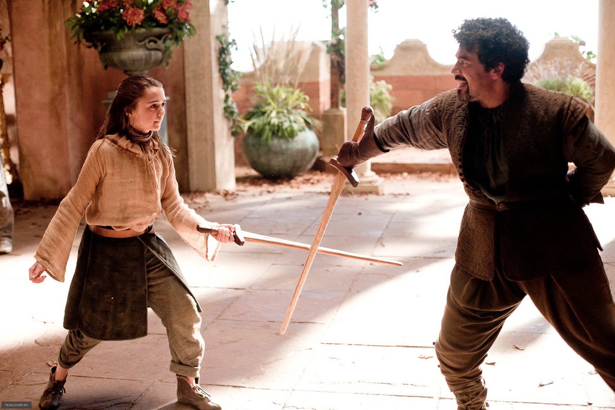 Arya e Syrio Forel na primeira temporada (Foto: Divulgação)