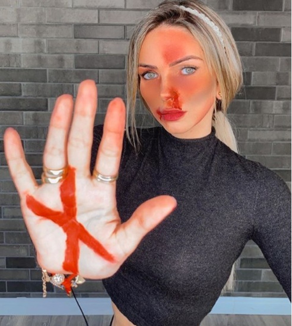 Influencer Mariana Vidotto faz campanha para que outras mulheres tambm denunciem violncias sofridas em relacionamentos — Foto: Instagram/Reproduo
