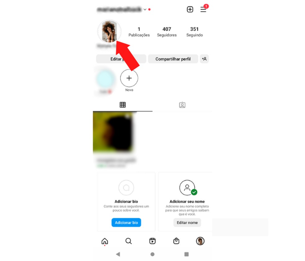 Exemplo de perfil do Instagram com imagem editada — Foto: Reprodução/Mariana Tralback