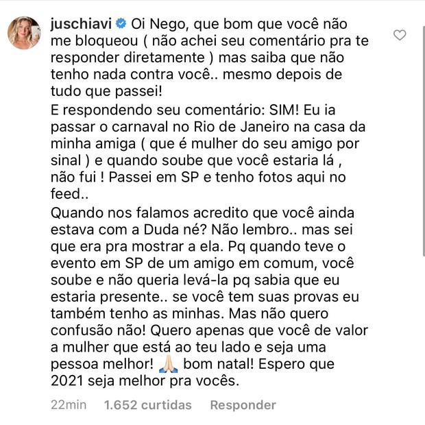 Julia Schiavi fala sobre término do noivado de Nego do Borel e Duda Reis (Foto: Reprodução/Instagram)