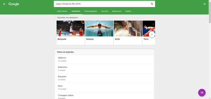 Google disponibiliza programação completa das Olimpíadas 2016 (Foto: Reprodução/Barbara Mannara)