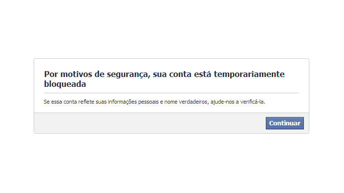 Facebook pode bloquear acesso a contas de usuários (Foto: Reprodução/Facebook)