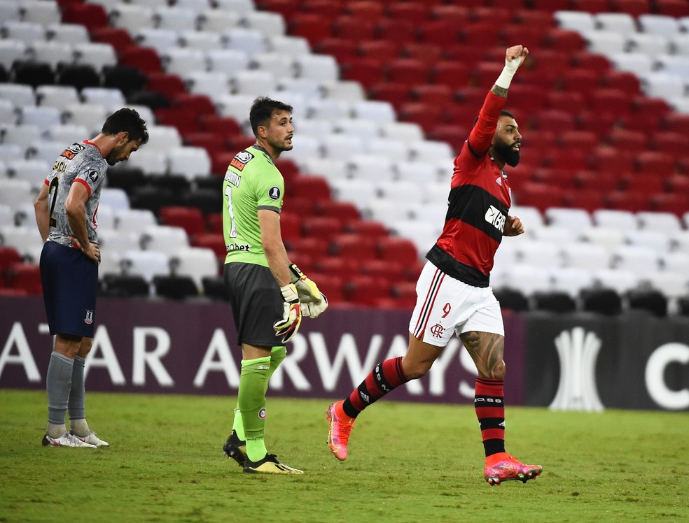 Flamengo x Unión La Calera gol Gabigol Libertadores — Foto: André Durão