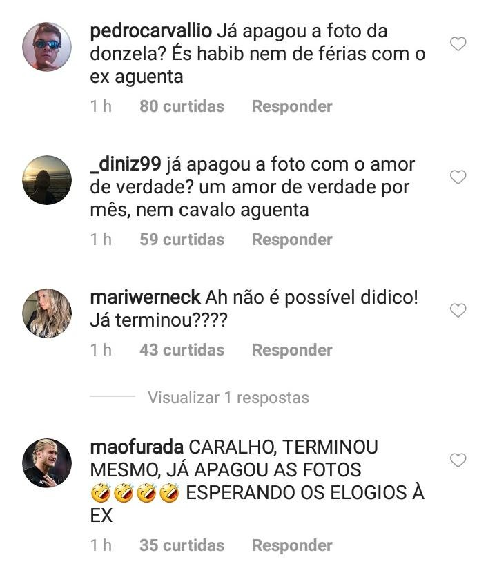 Fãs questionam sobre fim de namoro de Adriano e Florence (Foto: Reprodução / Instagram)