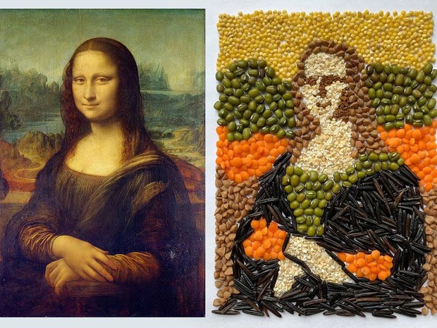 Obras de arte clássicas estão ganhando versões feita de comida e objetos do dia a dia (Foto: Reprodução/Facebook)