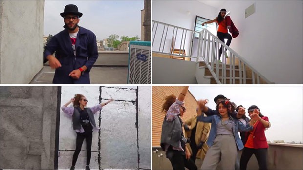 Jovens iranianos cantam e dançam ao som de hit de cantor americano; eles foram condenados a até um ano de prisão e 91 chibatadas (Foto: BBC)