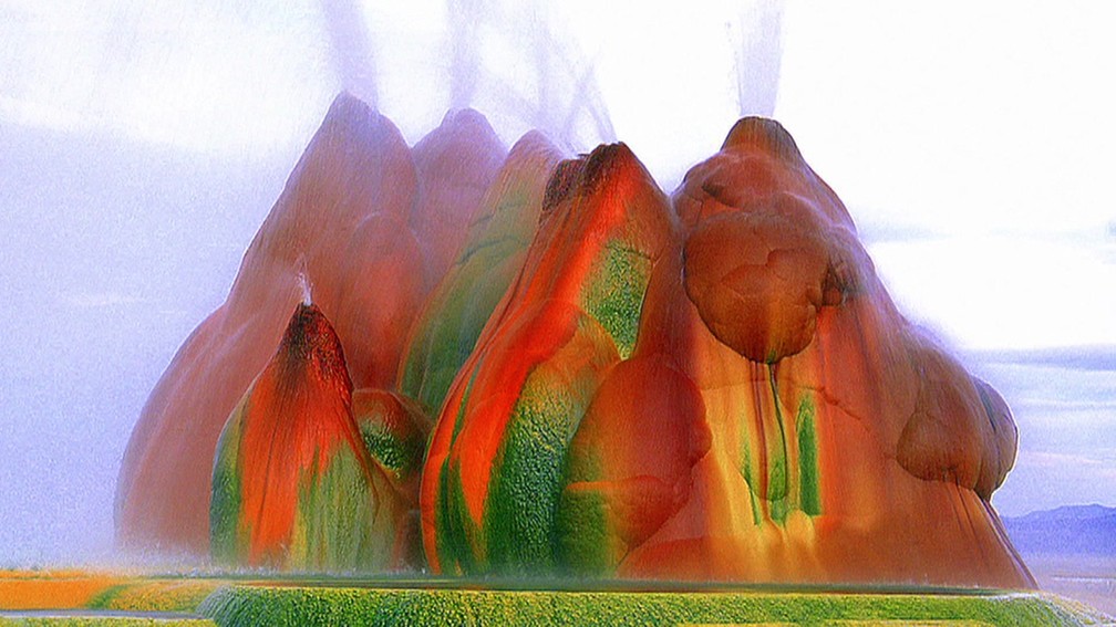 Fly Geyser, em Nevada, Estados Unidos — Foto: BBC